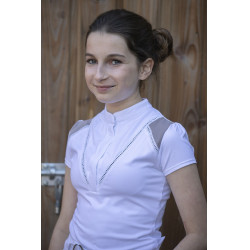 Polo de concours Pénélope Venise Blanc / taupe Polo de concours Pénélope Venise Blanc / taupe