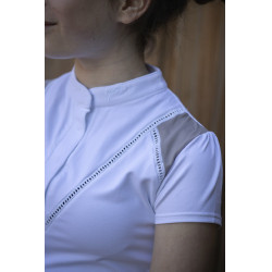 Polo de concours Pénélope Venise Blanc / taupe Polo de concours Pénélope Venise Blanc / taupe