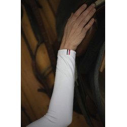 Wedstrijdpolo Pénélope Bruges met lange mouwen Wit / blauw wit rood lint