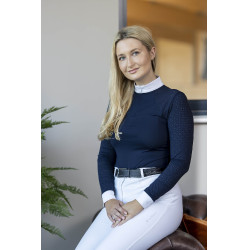 Polo de concours LeMieux Olivia manches longues Bleu marine