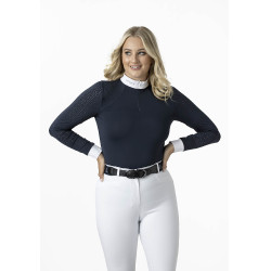 Wedstrijdpolo LeMieux Olivia lange mouwen Marineblauw