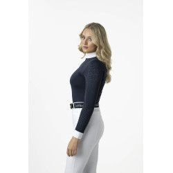 Wedstrijdpolo LeMieux Olivia lange mouwen Marineblauw