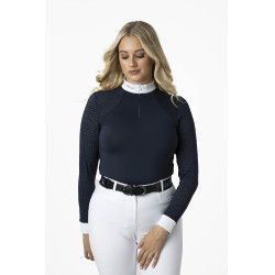 Wedstrijdpolo LeMieux Olivia lange mouwen Marineblauw