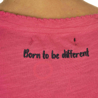 Dames T-shirt Rafaela Flags & Cup Fuchsia Roze