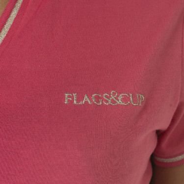 Damespolo Rosa Flags & Cup Damespolo Rosa Flags & Cup