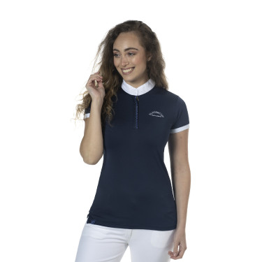 Polo Clorinda femme manches courtes Flags & Cup Bleu marine