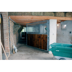 Draaiende boxscheiding met spijlen / hout 2,5 m La Gée