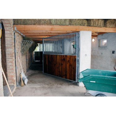 Draaiende boxscheiding met traliewerk / hout 3 m La Gée