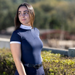 Polo de concours LeMieux Olivia manches courtes Bleu marine