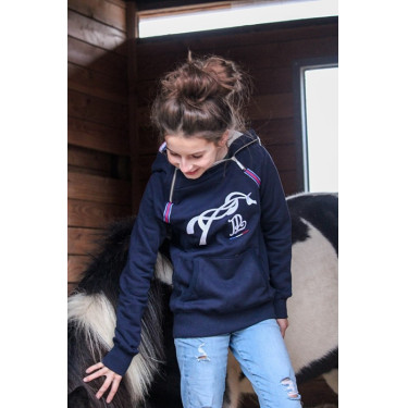 Sweat Eden by PL Double zip Bleu marine