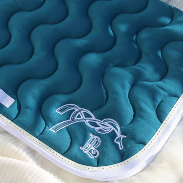 Tapis de selle Pénélope Classique Vert canard / blanc