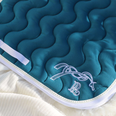 Tapis de selle Pénélope Classique Vert canard / blanc