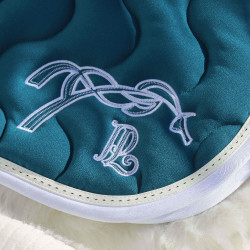 Tapis de selle Pénélope Classique Vert canard / blanc