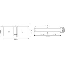 Abreuvoir Polybac 72M double avec rebord intérieur et support de fixation La Gée