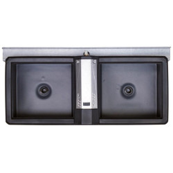 Abreuvoir Polybac 72M double avec rebord intérieur et support de fixation La Gée