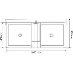 Abreuvoir Polybac 72M double avec rebord intérieur et support de fixation La Gée