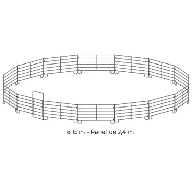 Rond de longe galvanisé Ø 15 m panel 2,40 m La Gée Rond de longe galvanisé Ø 15 m panel 2,40 m La Gée
