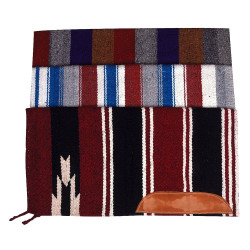 Tapis Navajo coton tissé cuir Tapis Navajo coton tissé cuir