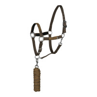 Halster- en leidseltouwset Chicago Horze Bruin / brons