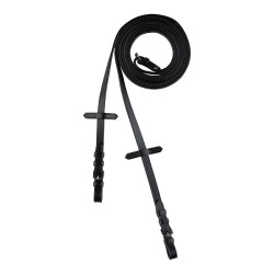 Rênes fines Horze avec caoutchouc intérieur Noir