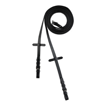 Rênes fines Horze avec caoutchouc intérieur Noir