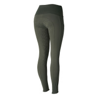 Hoogwaardige legging met volledige siliconen zitvlak Gillian Horze dames Kaki groene kever Hoogwaardige legging met volledige siliconen zitvlak Gillian Horze dames Kaki groene kever