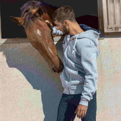 Sweat met rits Equithème Nicolas Gemêleerd grijs