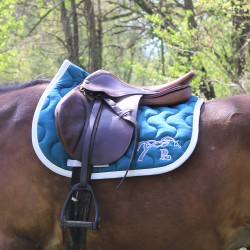 Tapis de selle Pénélope Classique Vert canard / blanc