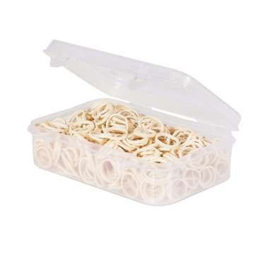 Doos met 500 manenelastieken Wit