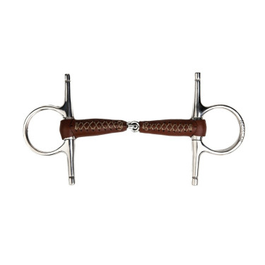 Bit met ringen Metalab Pinchless bekleed leer 20 mm