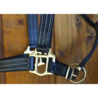 Licol cuir T de T trippled stiched renfort nylon Marron foncé
