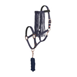 Halster en lange anti-vliegen nylon Imperial Riding Marineblauw Halster en lange anti-vliegen nylon Imperial Riding Marineblauw