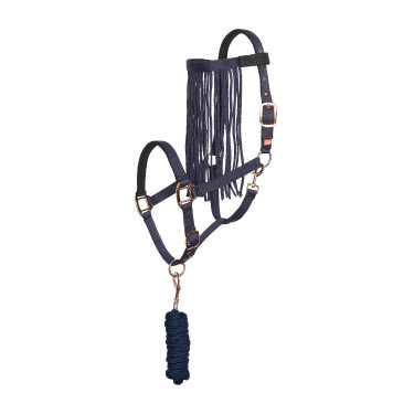 Halster en lange anti-vliegen nylon Imperial Riding Marineblauw Halster en lange anti-vliegen nylon Imperial Riding Marineblauw