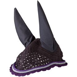 Bonnet anti-mouches Imperial Riding Italy de Luxe Antracite / lilas Gris Bonnet anti-mouches Imperial Riding Italy de Luxe Antracite / lilas Gris