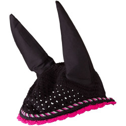 Bonnet anti-mouches Imperial Riding Italy de Luxe Rose noir / néon Bonnet anti-mouches Imperial Riding Italy de Luxe Rose noir / néon