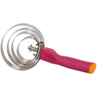 Etrille métallique ronde avec manche Imperial Riding Papaye / calypso corail Rose Etrille métallique ronde avec manche Imperial Riding Papaye / calypso corail Rose