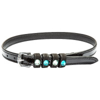 Lanières d'éperons en cuir Imperial Riding Pardouz Noir vernis / zircon