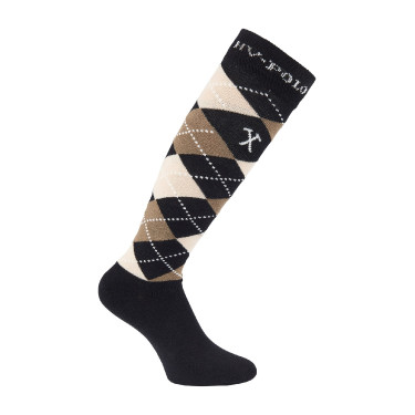 Argyle sokken HV Polo Zwart / taupe / crème