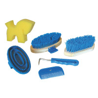 Set van 7 borstels in rugzak Kerbl Blauw