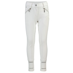 Pantalon d'équitation HV Polo June Girls FullGrip Blanc