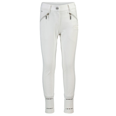 Pantalon d'équitation HV Polo June Girls FullGrip Blanc