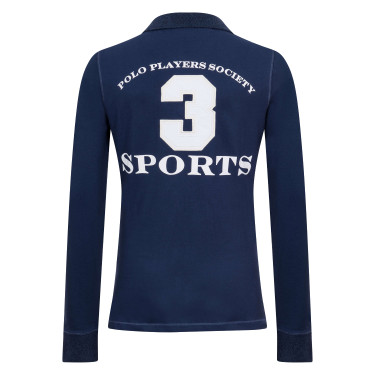 Polo Favouritas EQ lange mouwen HV Polo Denim melange Blauw Polo Favouritas EQ lange mouwen HV Polo Denim melange Blauw