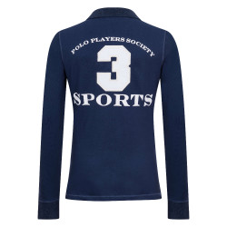 Polo Favouritas EQ manches longues HV Polo Denim melange Bleu Polo Favouritas EQ manches longues HV Polo Denim melange Bleu