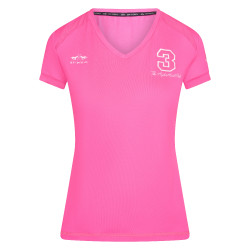 T-shirt Favouritas Tech korte mouw HV Polo Neon fuchsia Roze