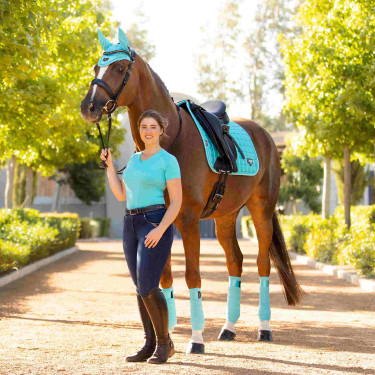 LeMieux Loire Memory Dressuur Vierkant Zadeldek Azur Blauw