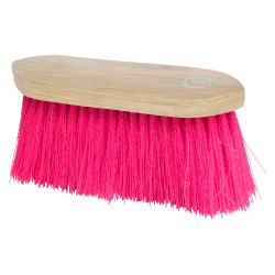 Imperial Riding Dandy borstel nylon lange haren met houten rug v Neonroze