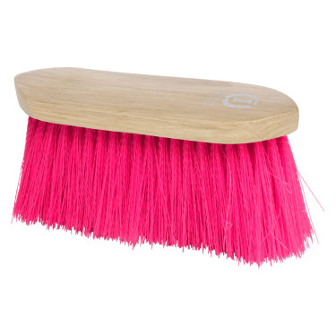 Imperial Riding Dandy borstel nylon lange haren met houten rug v Neonroze