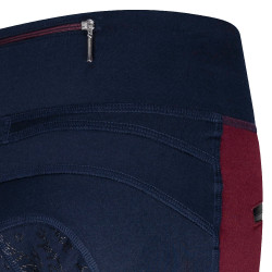 Legging d'équitation Easy Rider Dietse FullGrip enfant Wine red / navy Rouge Legging d'équitation Easy Rider Dietse FullGrip enfant Wine red / navy Rouge