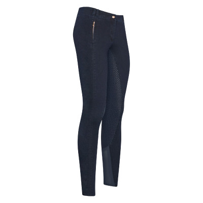 Pantalon d'équitation Euro-Star Slim Shape Denim FullGrip Dark blue denim