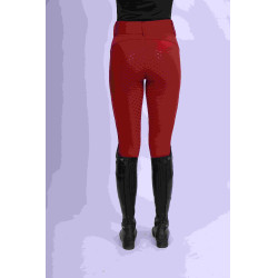Legging d'équitation Easy Rider Don FullGrip Velours rouge Bordeaux